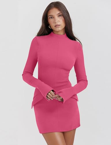 EBXN Women's Long Sleeve Mock Turtle Neck