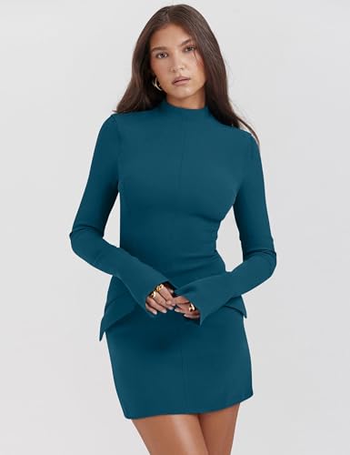 EBXN Women's Long Sleeve Mock Turtle Neck