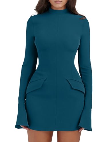 EBXN Women's Long Sleeve Mock Turtle Neck