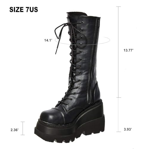 EBXN Womens High Platform Mid Calf