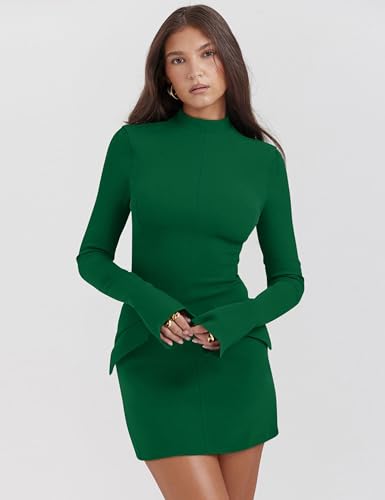 EBXN Women's Long Sleeve Mock Turtle Neck