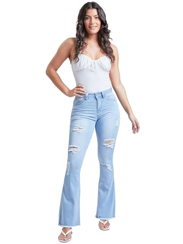 EBXN High Rise Super Flare Denim Jeans