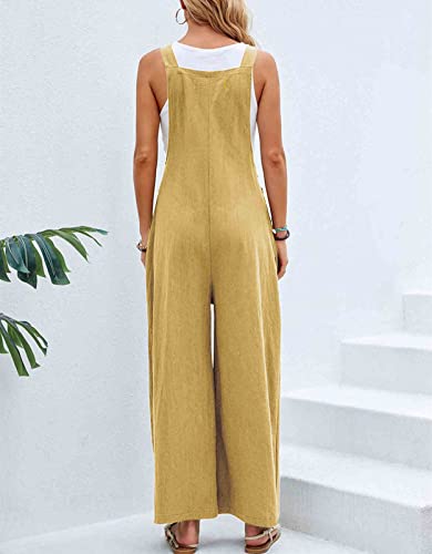EBXN Mono de pierna ancha con bolsillo para mujer