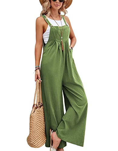 EBXN Mono de pierna ancha con bolsillo para mujer
