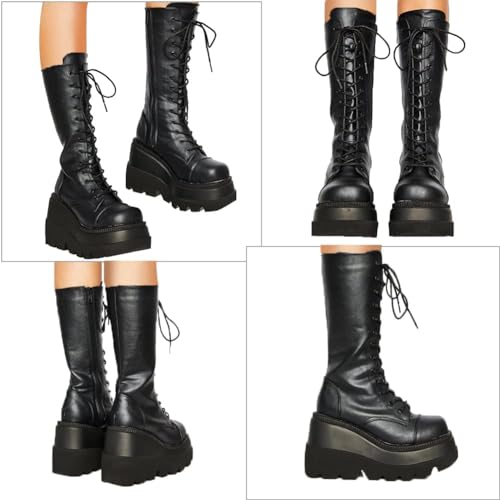 EBXN Womens High Platform Mid Calf