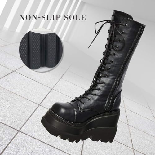 EBXN Womens High Platform Mid Calf