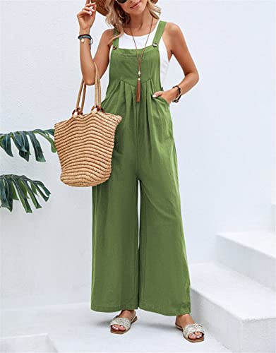 EBXN Mono de pierna ancha con bolsillo para mujer