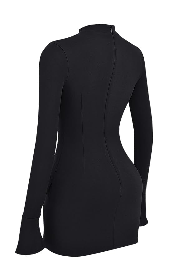 EBXN Women's Long Sleeve Mock Turtle Neck