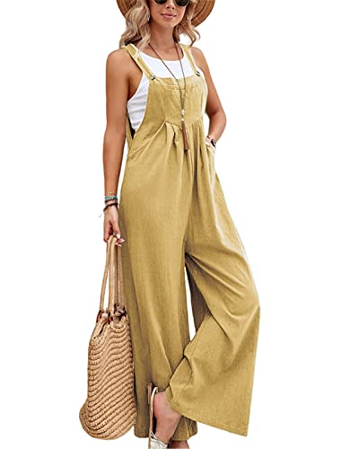 EBXN Mono de pierna ancha con bolsillo para mujer
