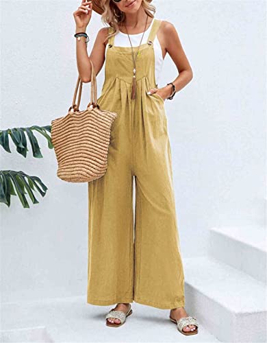 EBXN Mono de pierna ancha con bolsillo para mujer