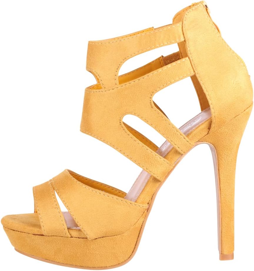 EBXN Zapato de Tacón Alto Mujer Abierto Stilettos Chunkyrayan