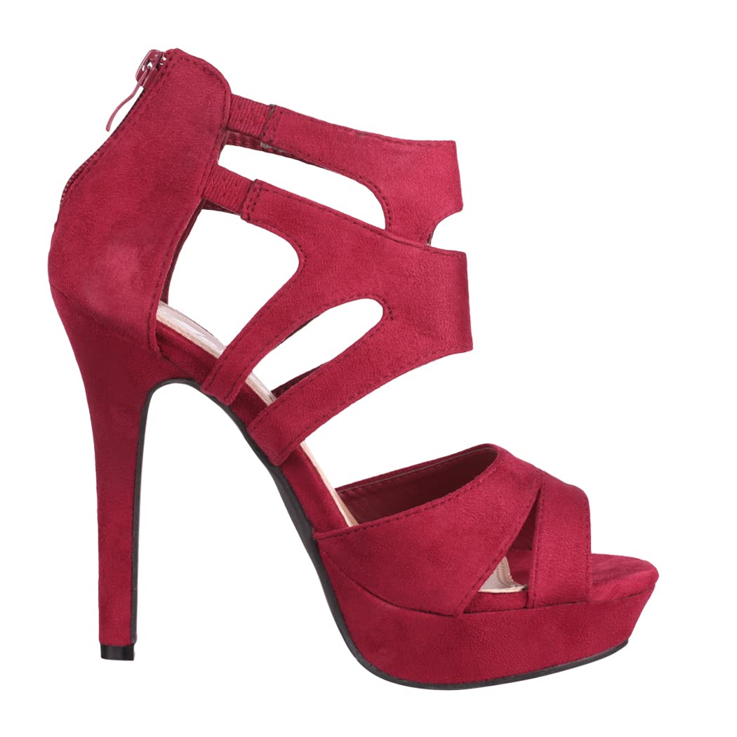 EBXN Zapato de Tacón Alto Mujer Abierto Stilettos Chunkyrayan