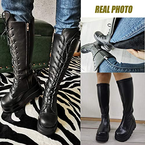 EBXN Womens High Platform Mid Calf