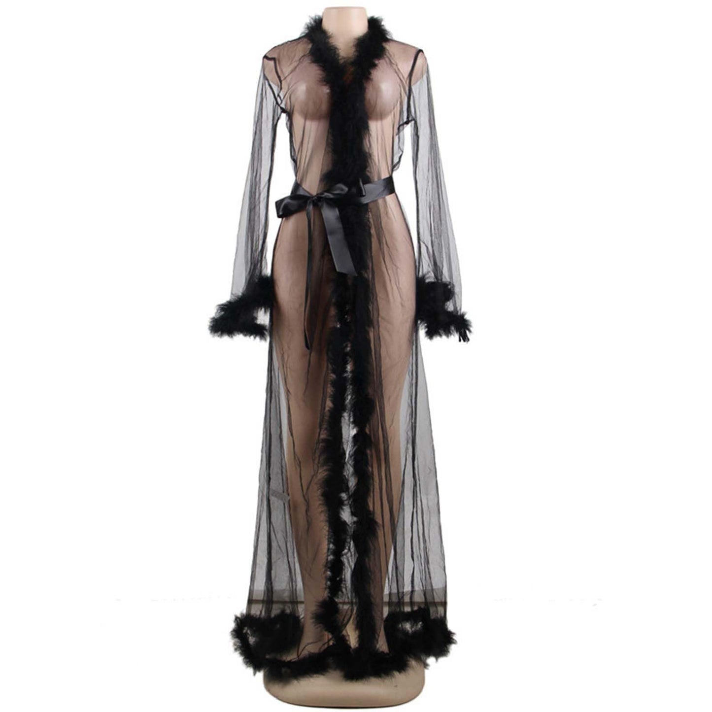 Vestido Kimono Largo Transparente