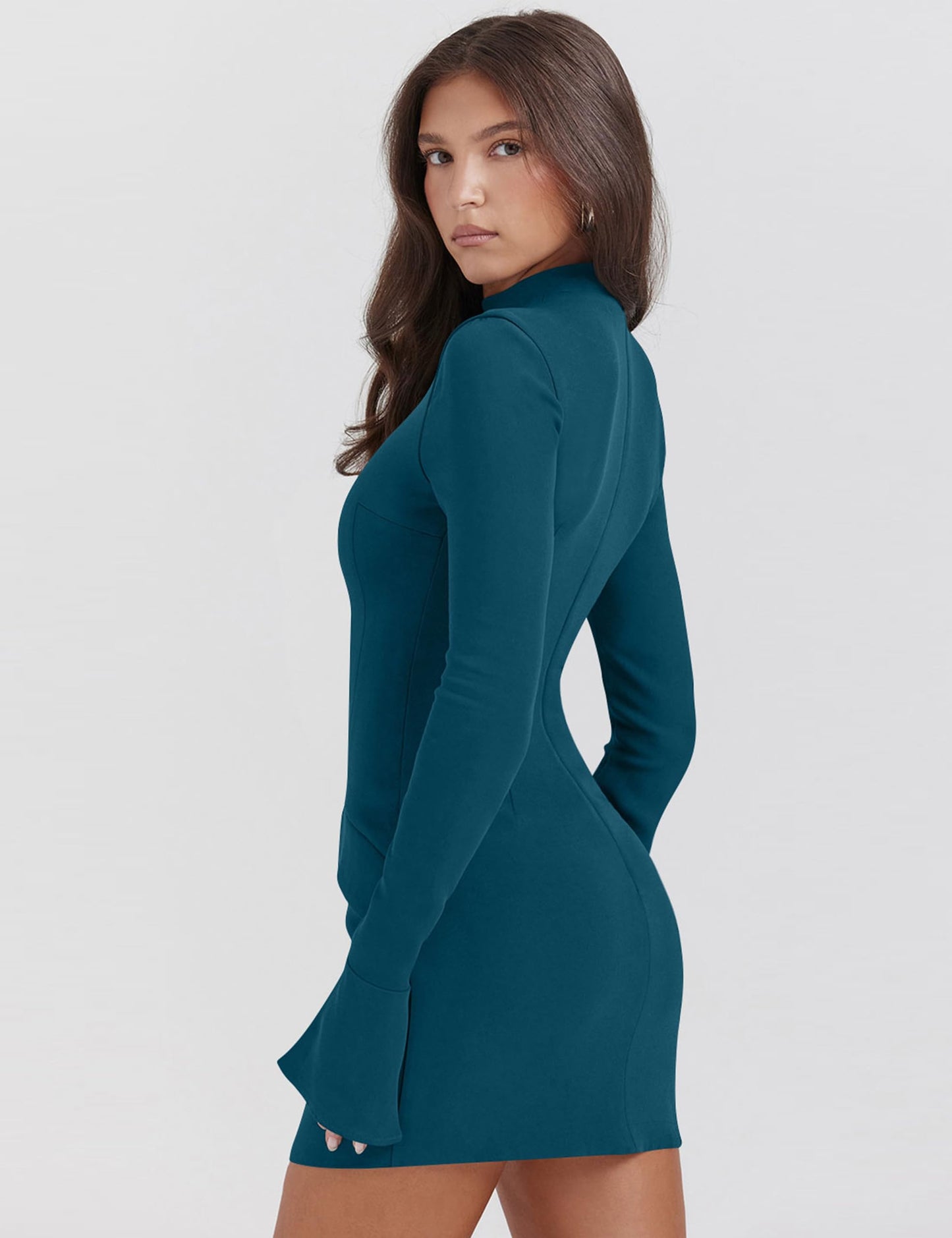 EBXN Women's Long Sleeve Mock Turtle Neck