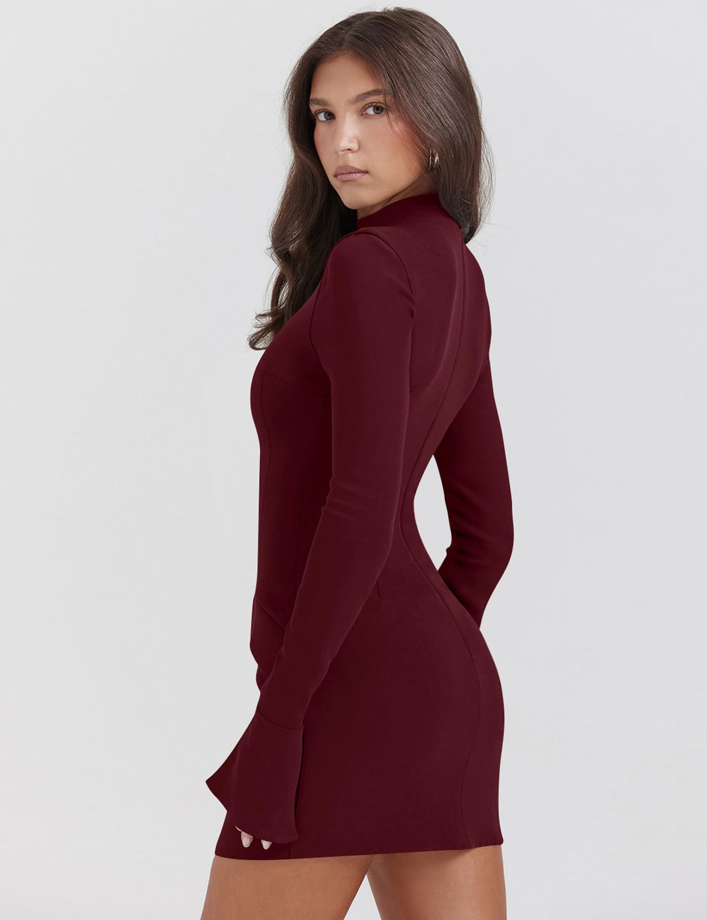 EBXN Women's Long Sleeve Mock Turtle Neck