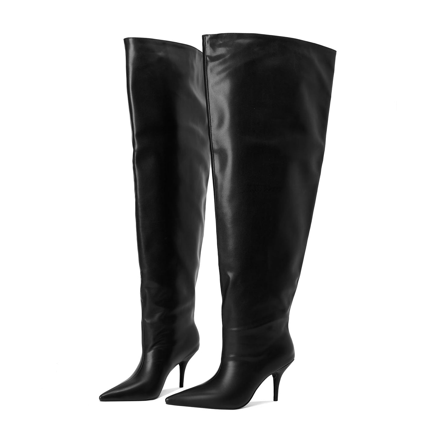EBXN Women's Wide Calf Thigh Knee High Heel Boots