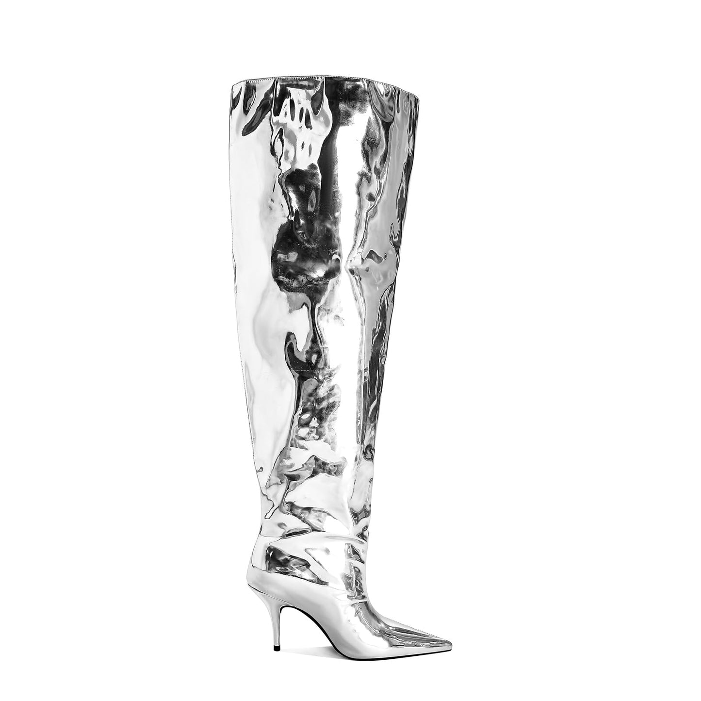 EBXN Women's Wide Calf Thigh Knee High Heel Boots