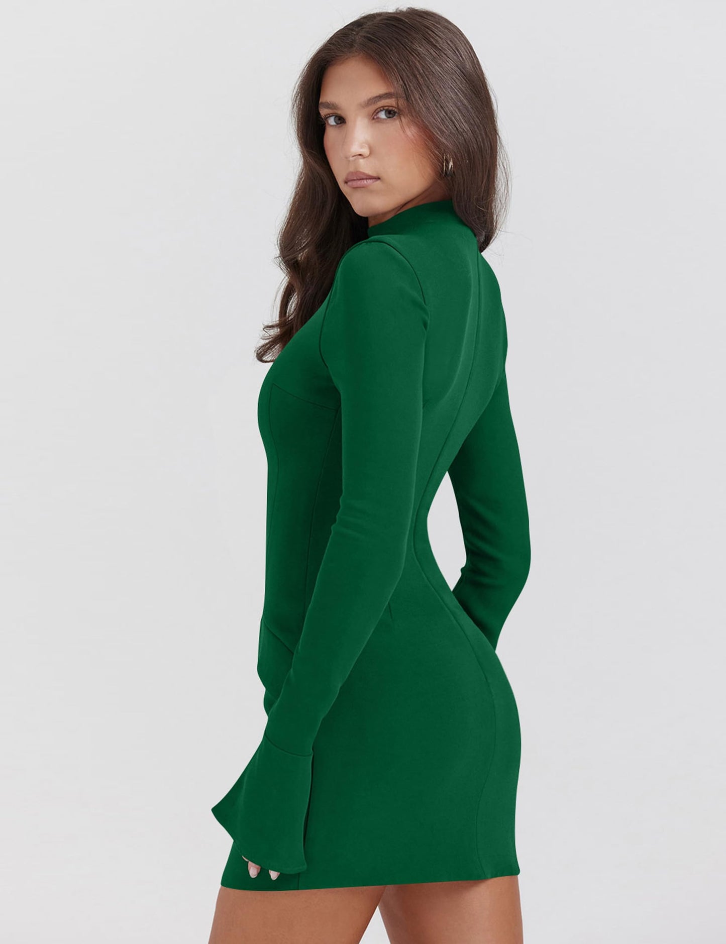 EBXN Women's Long Sleeve Mock Turtle Neck