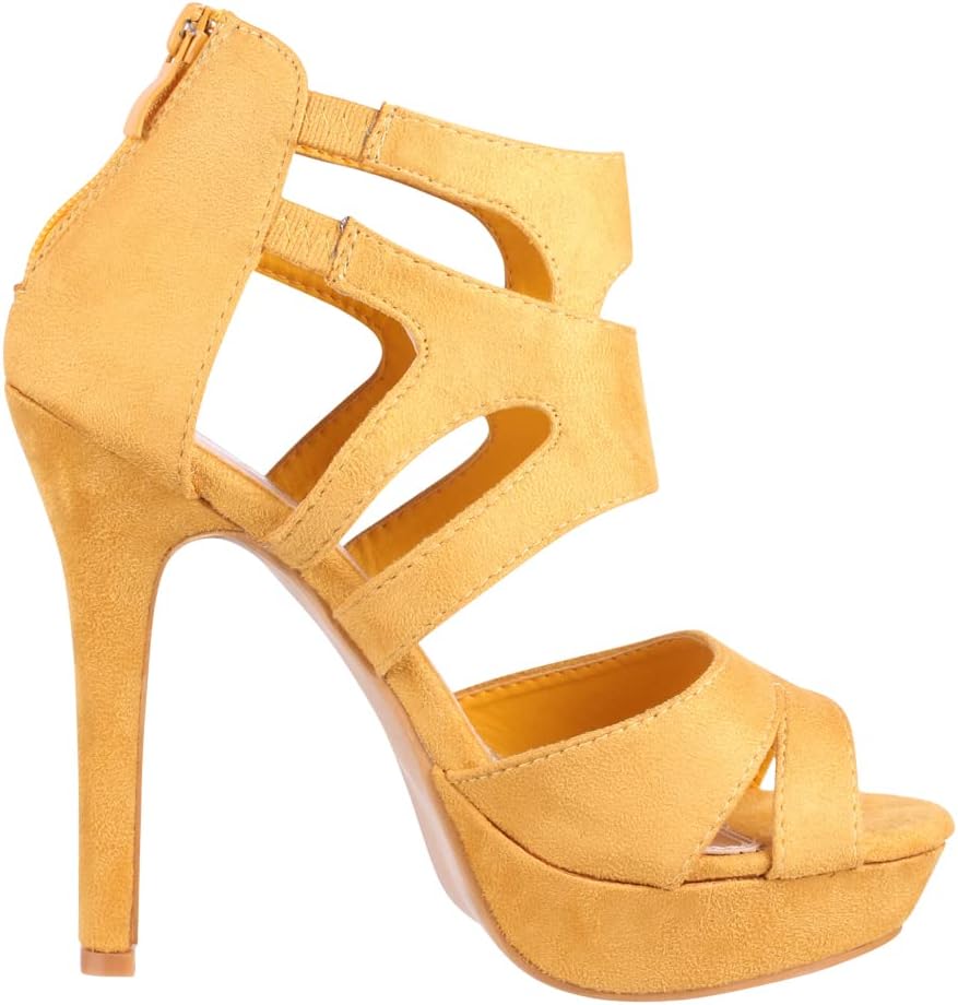 EBXN Zapato de Tacón Alto Mujer Abierto Stilettos Chunkyrayan
