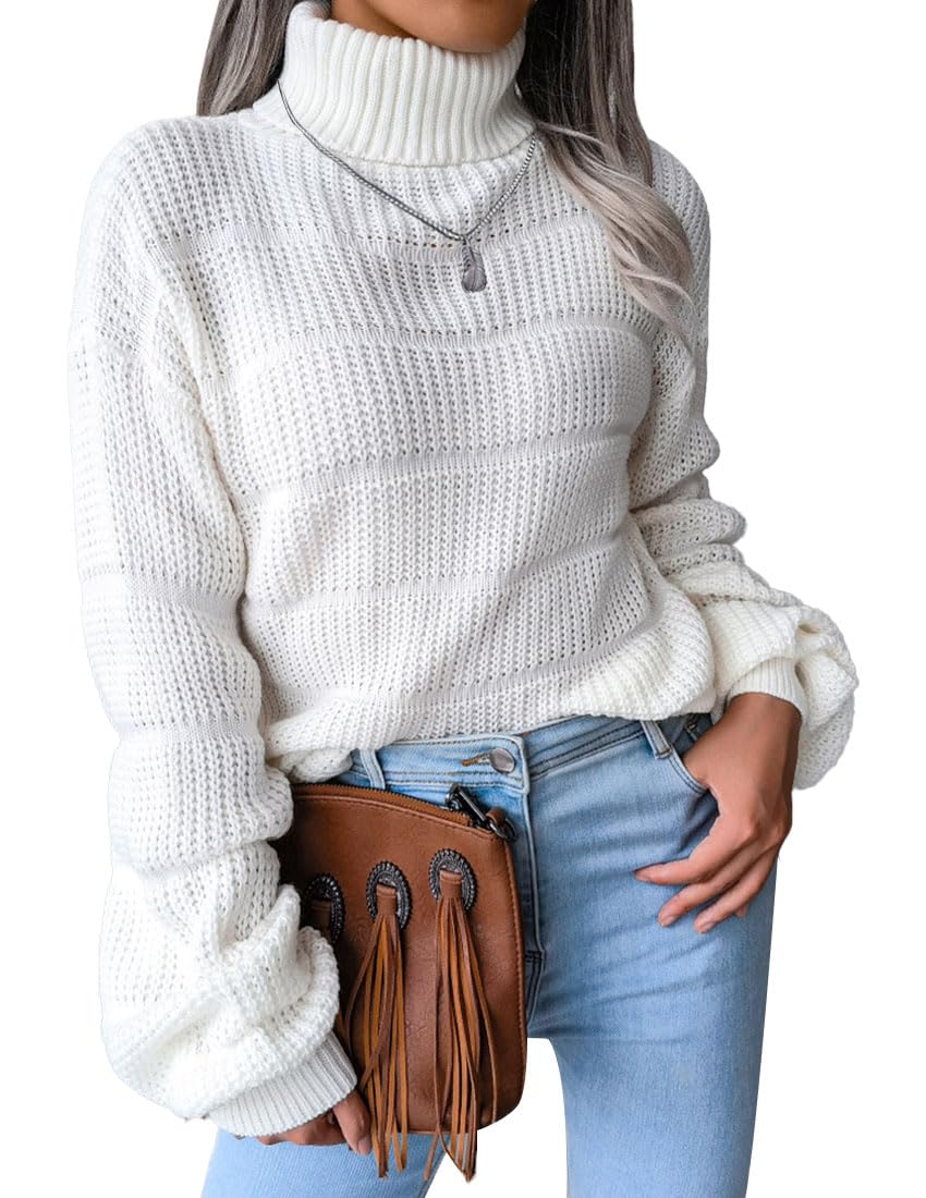 EBXN Jersey Mujer Invierno Cuello Alto Manga Larga