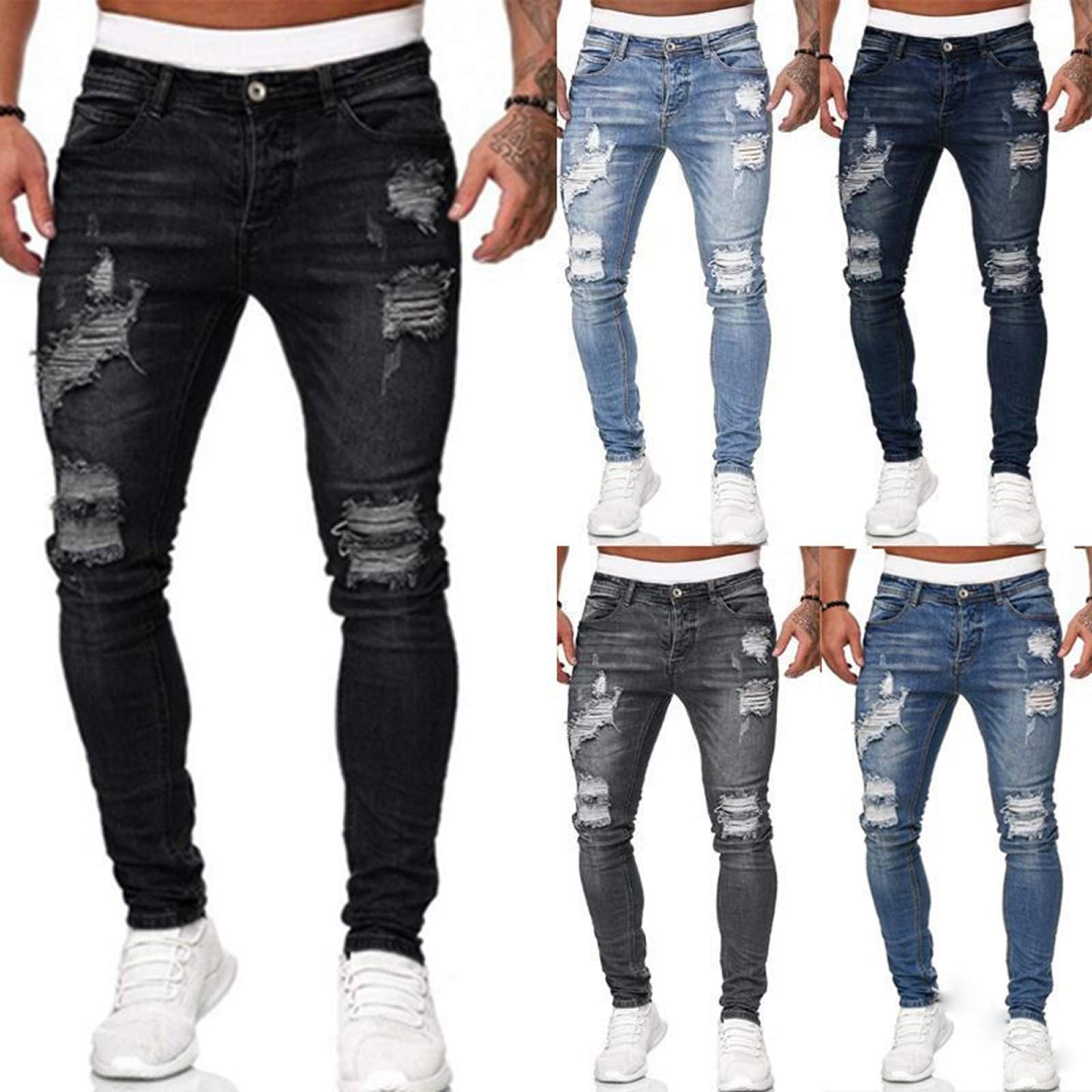 EBXN Vaqueros Rasgados de Hombre