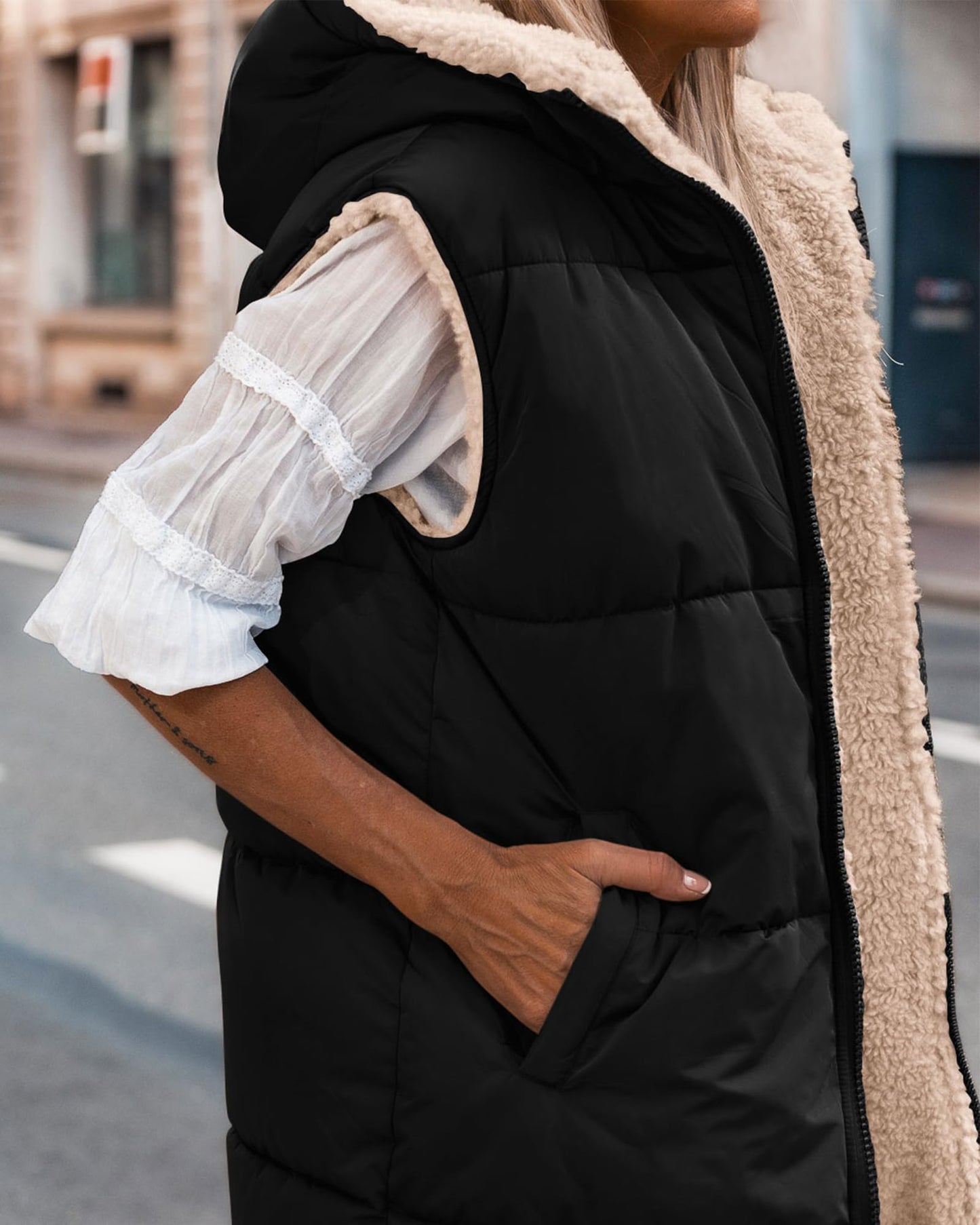 EBXN Long Puffer Vest Women
