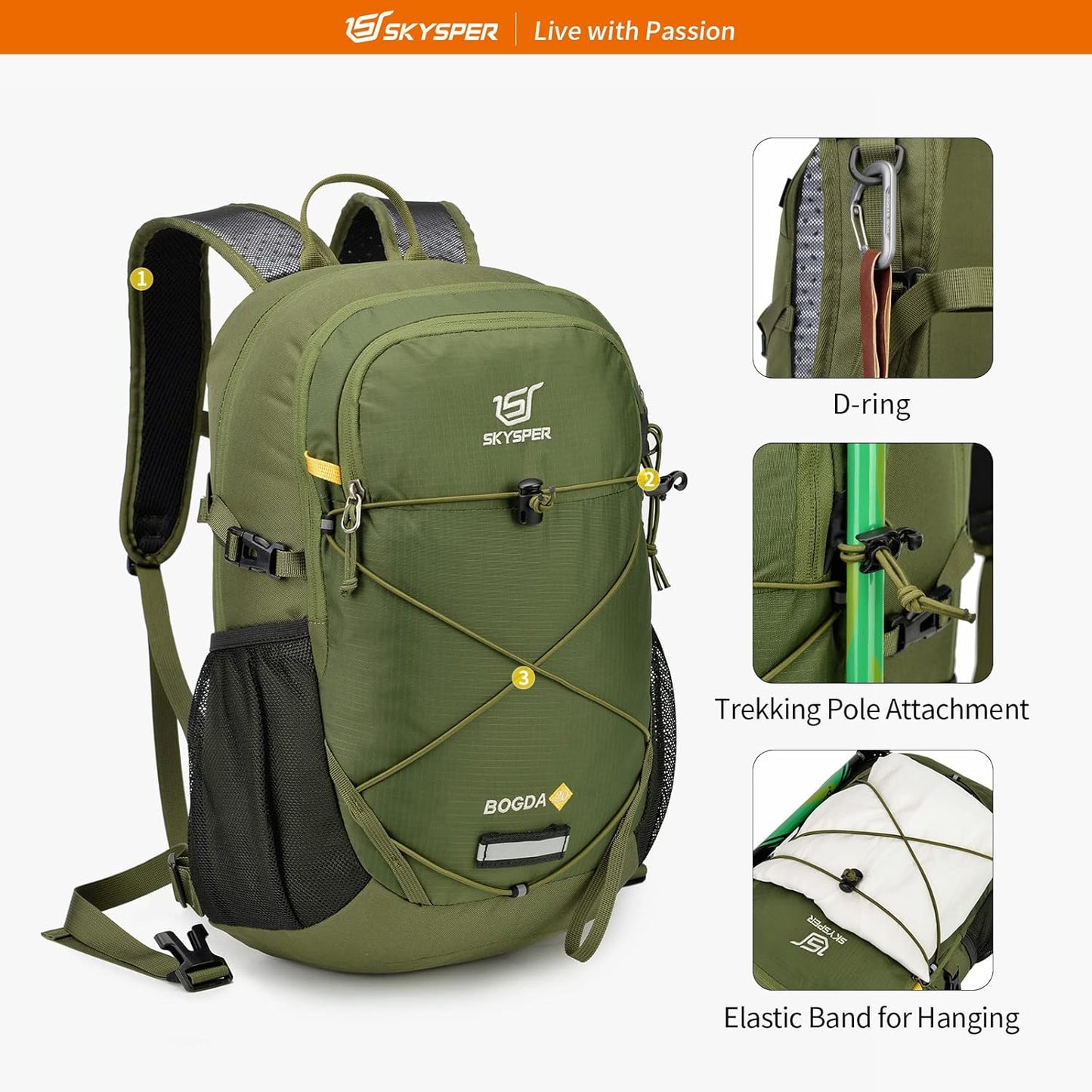 EBXN Mochila pequeña de senderismo