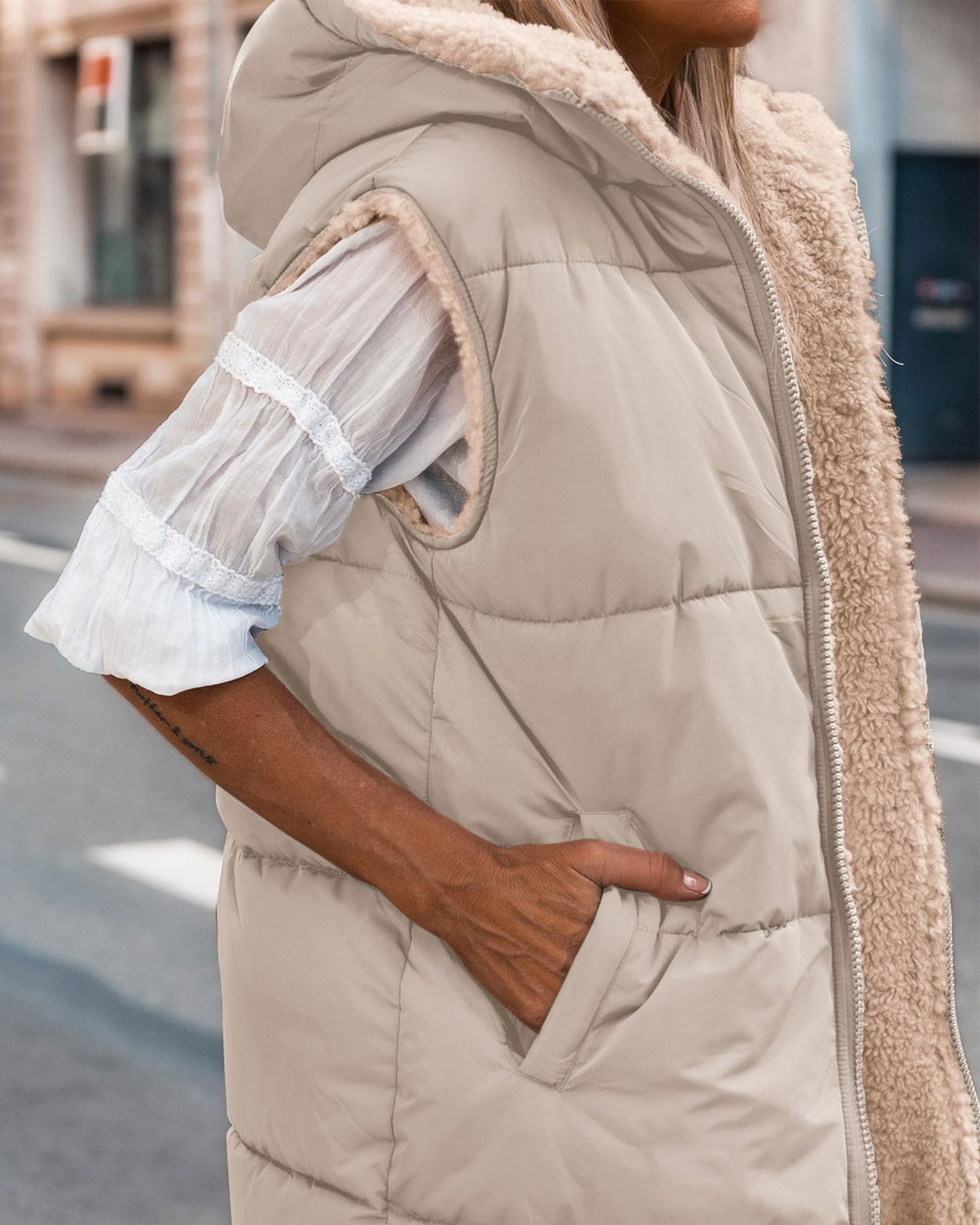 EBXN Long Puffer Vest Women