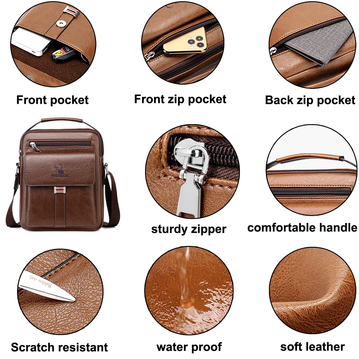 EBXN - Bolsos Bandolera para Hombre