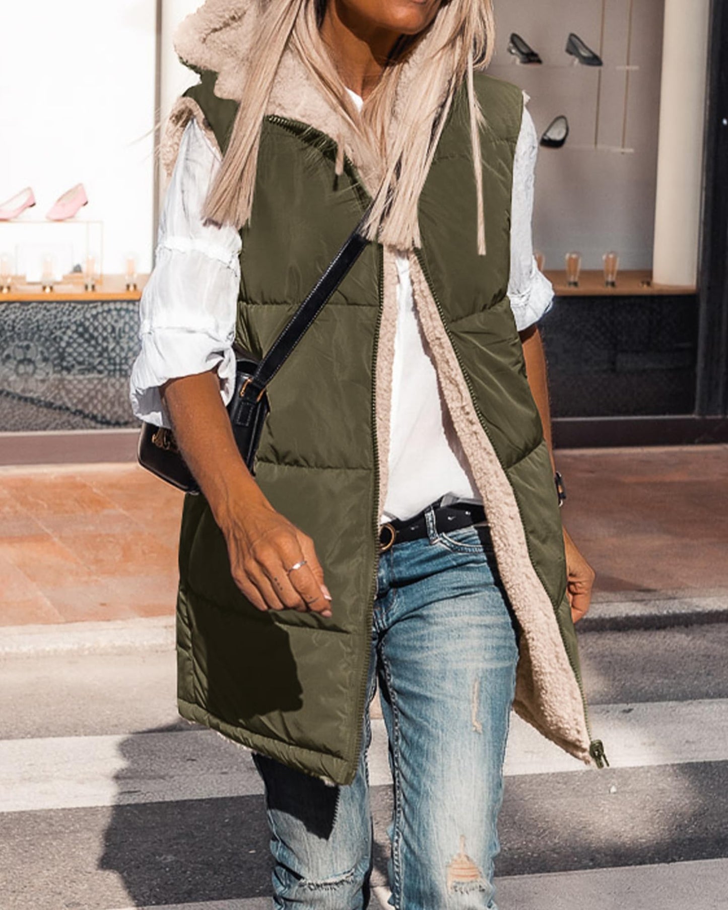 EBXN Long Puffer Vest Women