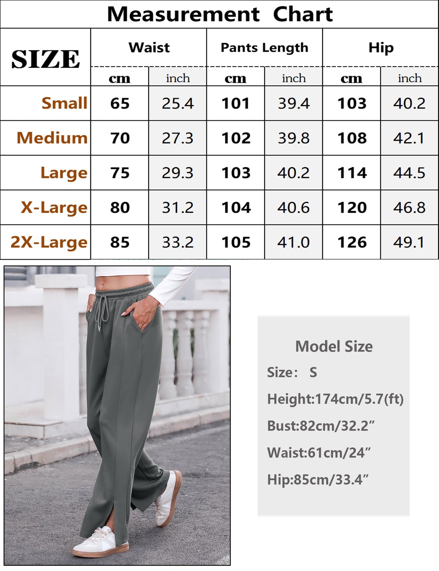 EBXN Pantalones Anchos Mujer
