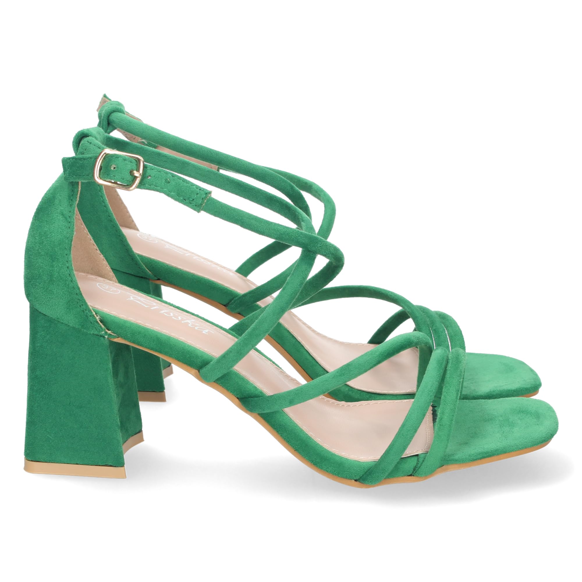 EBXN Sandalia de Tacon para Mujer