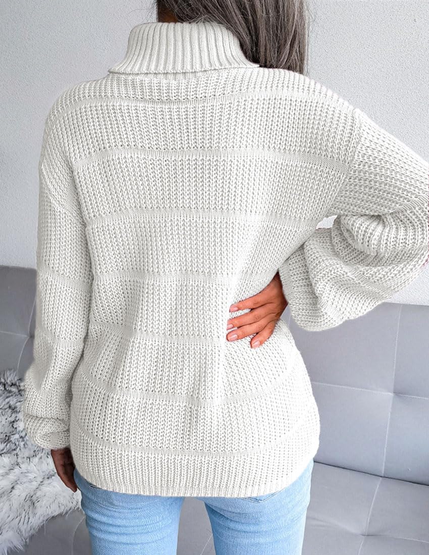 EBXN Jersey Mujer Invierno Cuello Alto Manga Larga