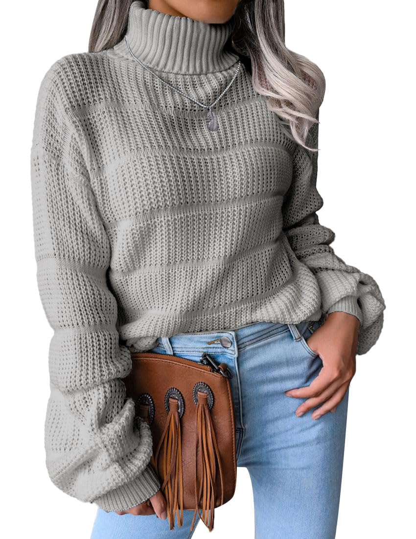 EBXN Jersey Mujer Invierno Cuello Alto Manga Larga