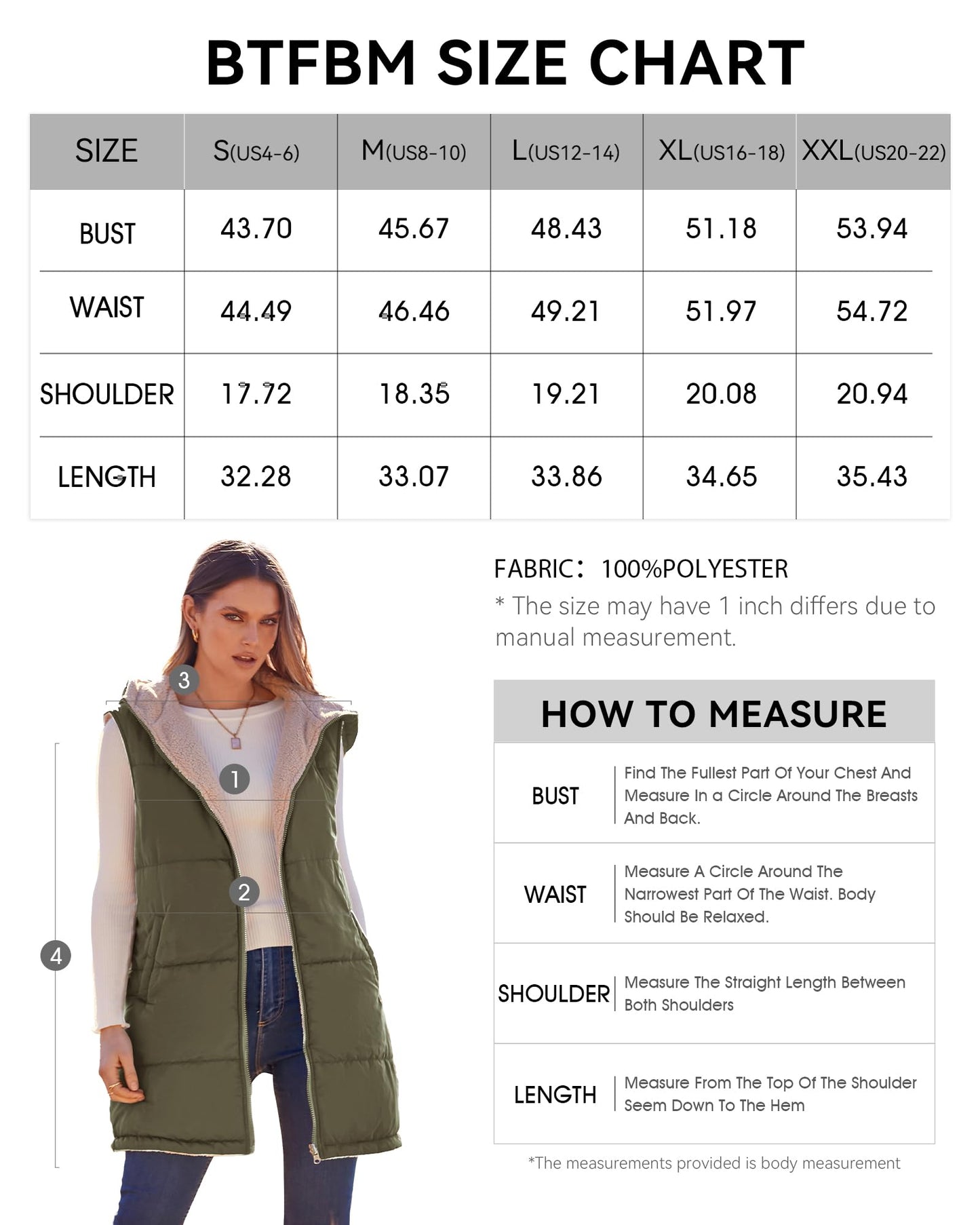 EBXN Long Puffer Vest Women