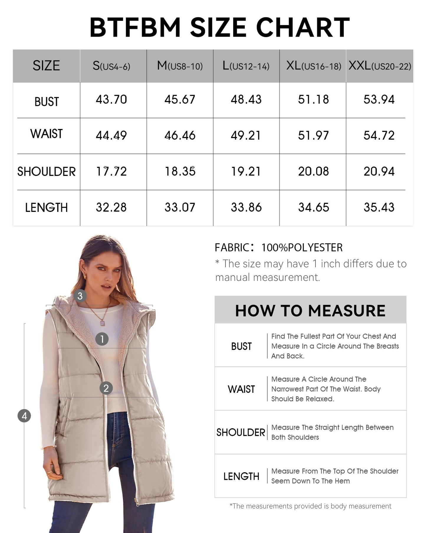 EBXN Long Puffer Vest Women
