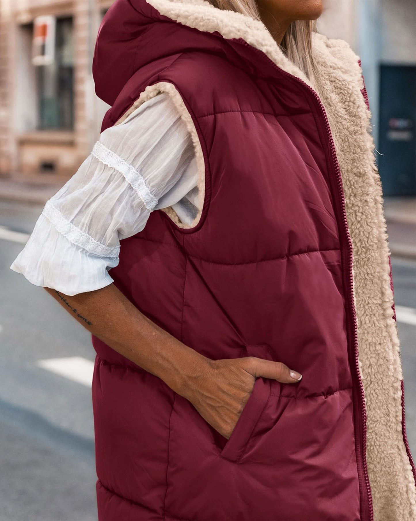 EBXN Long Puffer Vest Women