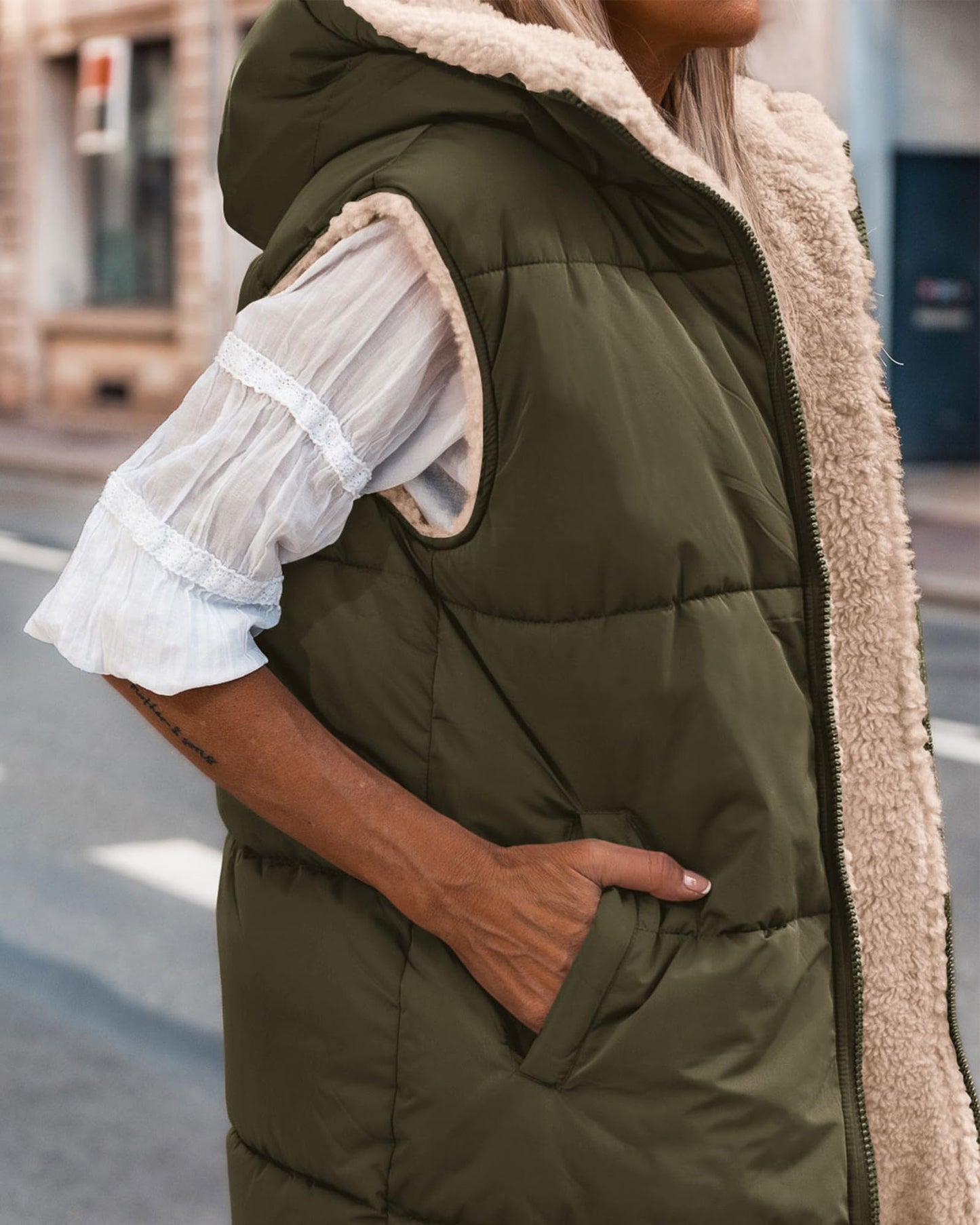 EBXN Long Puffer Vest Women