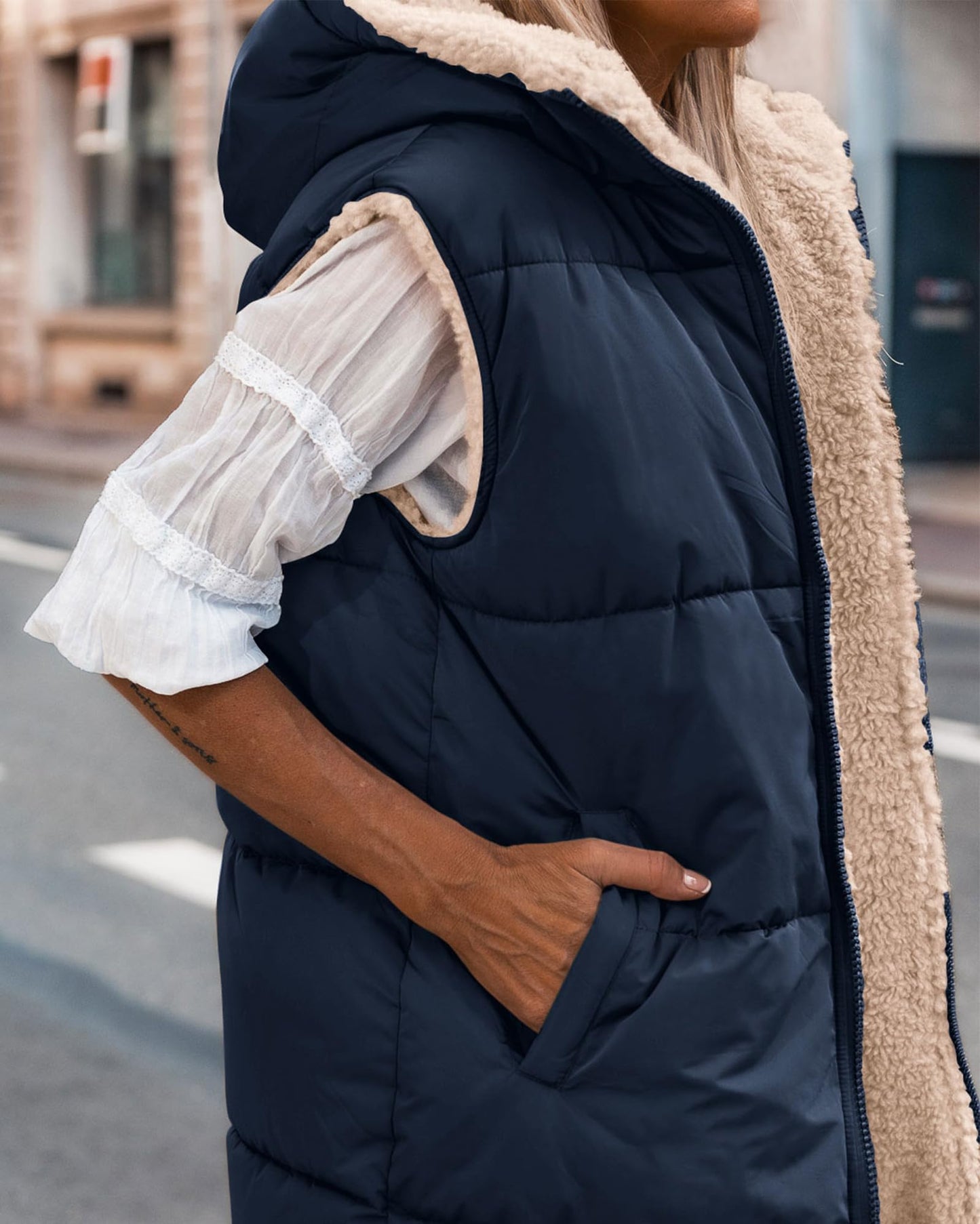 EBXN Long Puffer Vest Women