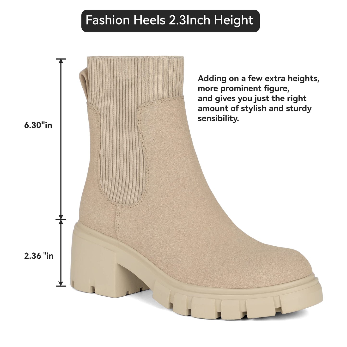 EBXN Women's Chelsea Boots Fashion Slip