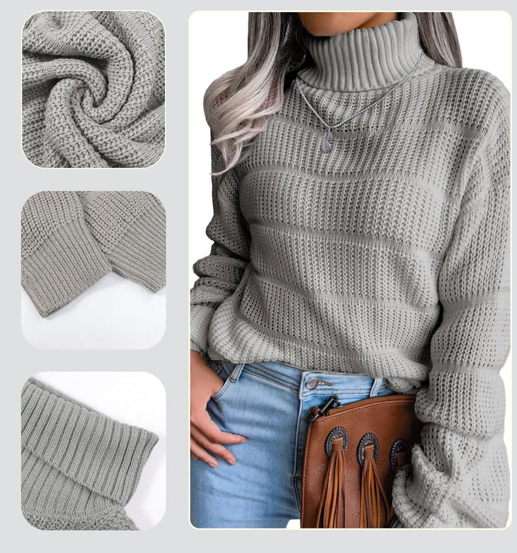 EBXN Jersey Mujer Invierno Cuello Alto Manga Larga