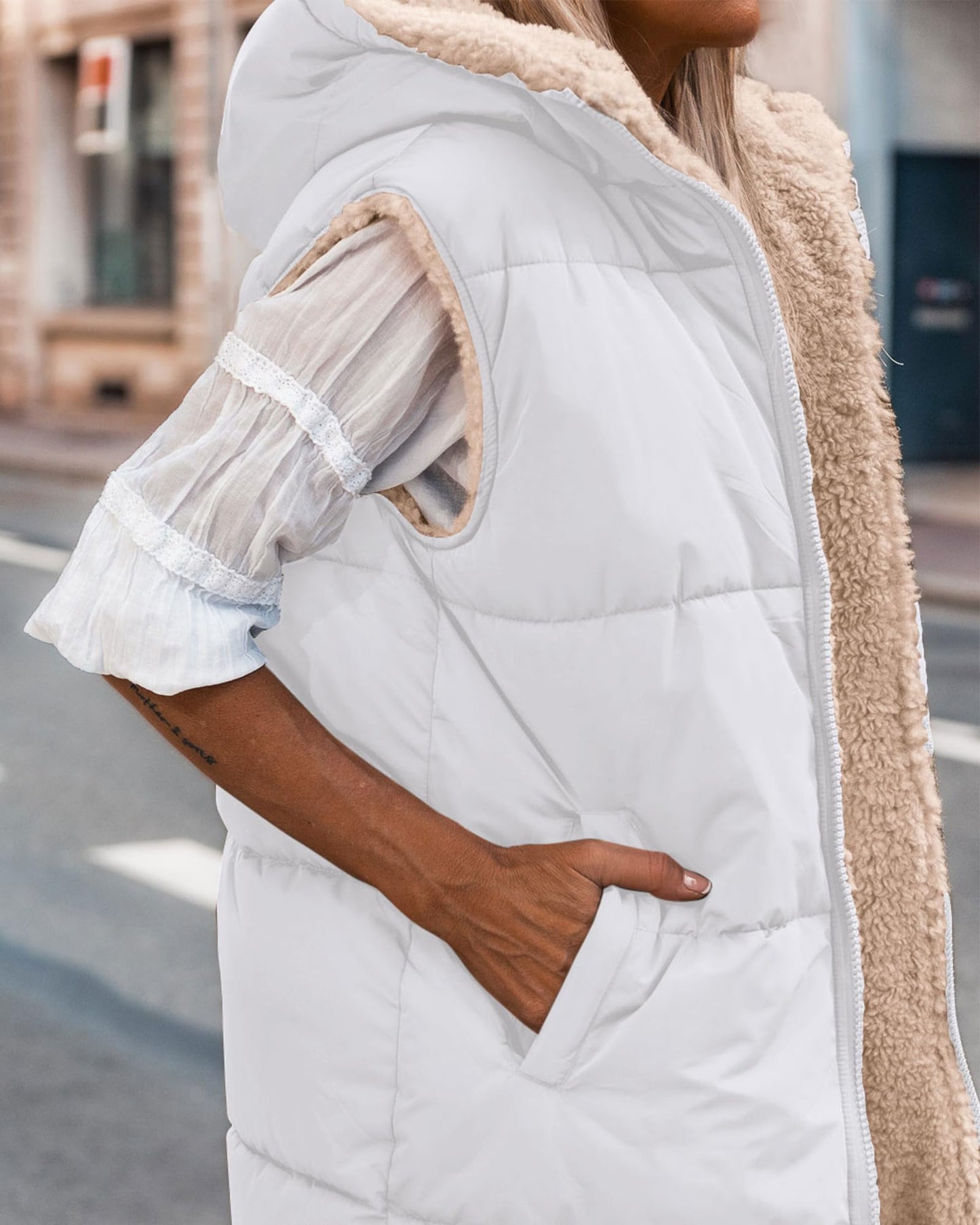 EBXN Long Puffer Vest Women
