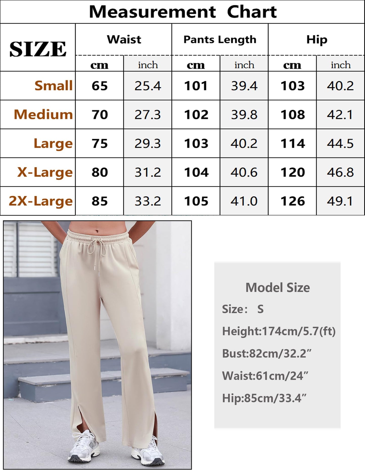 EBXN Pantalones Anchos Mujer