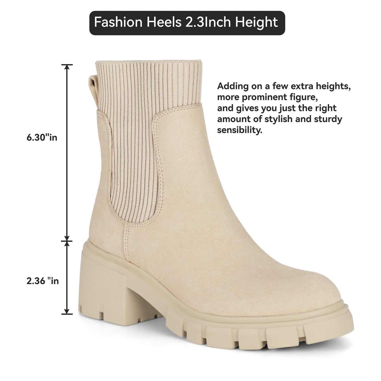 EBXN Women's Chelsea Boots Fashion Slip