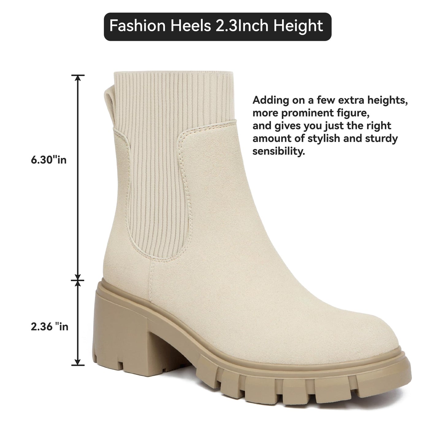 EBXN Women's Chelsea Boots Fashion Slip