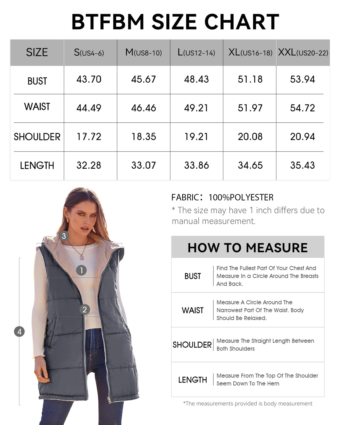 EBXN Long Puffer Vest Women