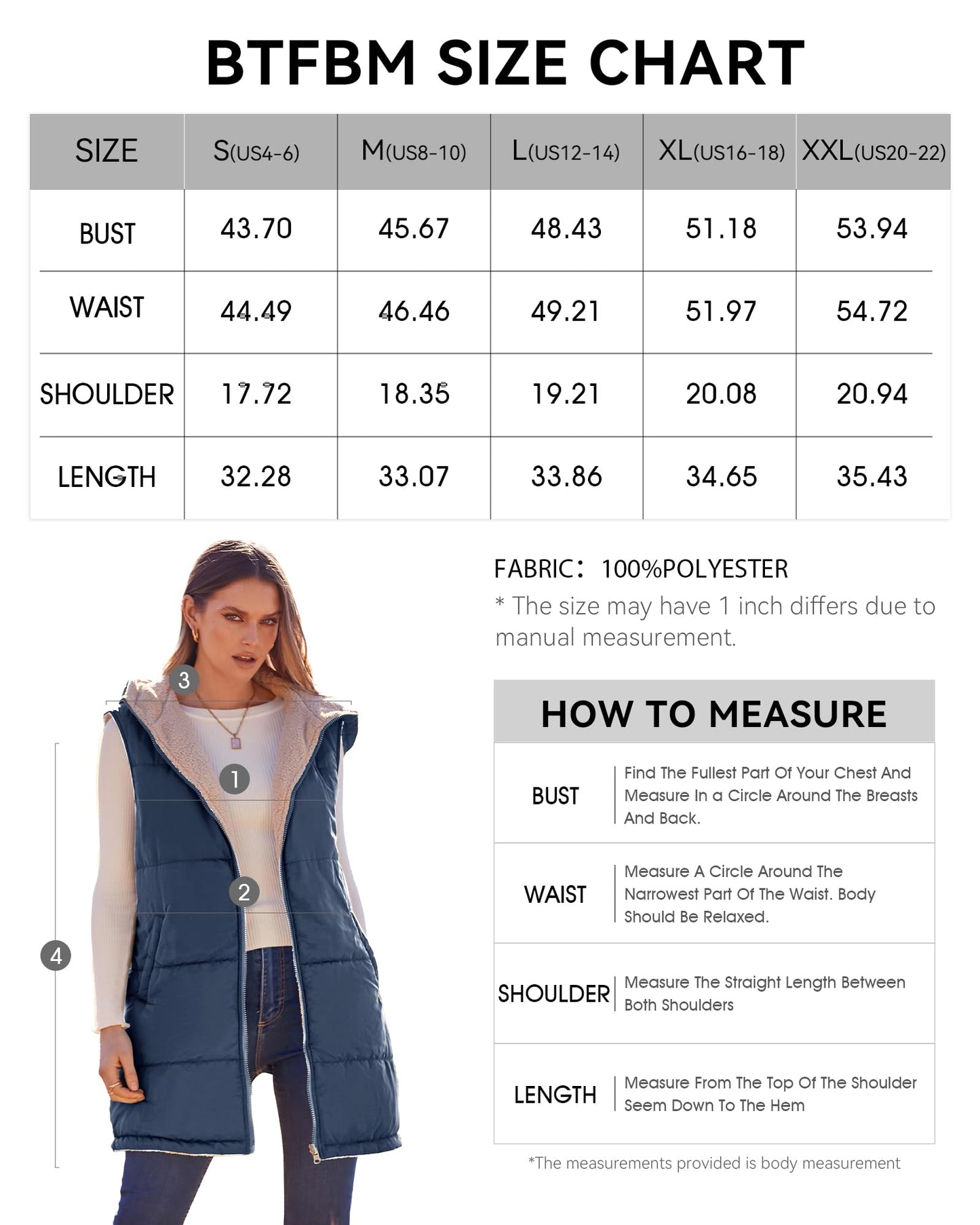 EBXN Long Puffer Vest Women