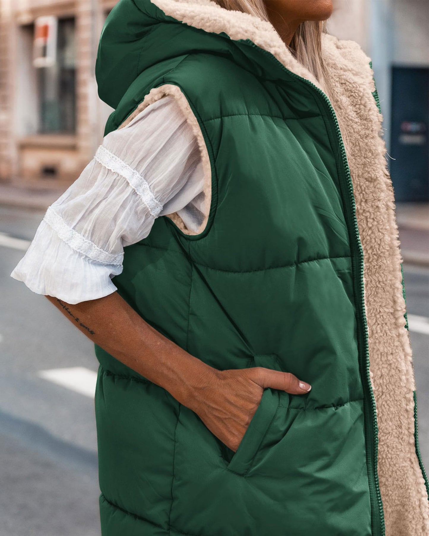 EBXN Long Puffer Vest Women