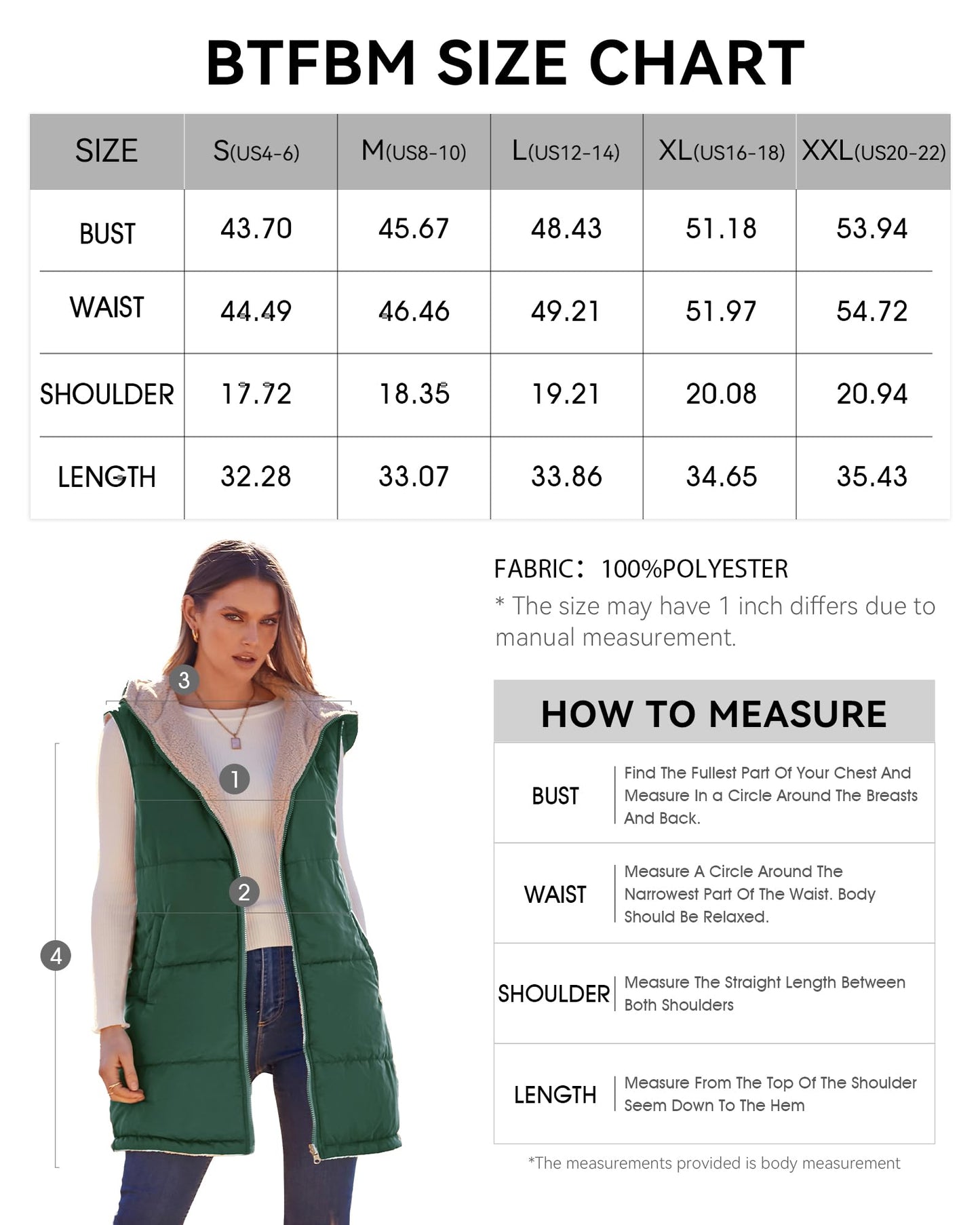 EBXN Long Puffer Vest Women